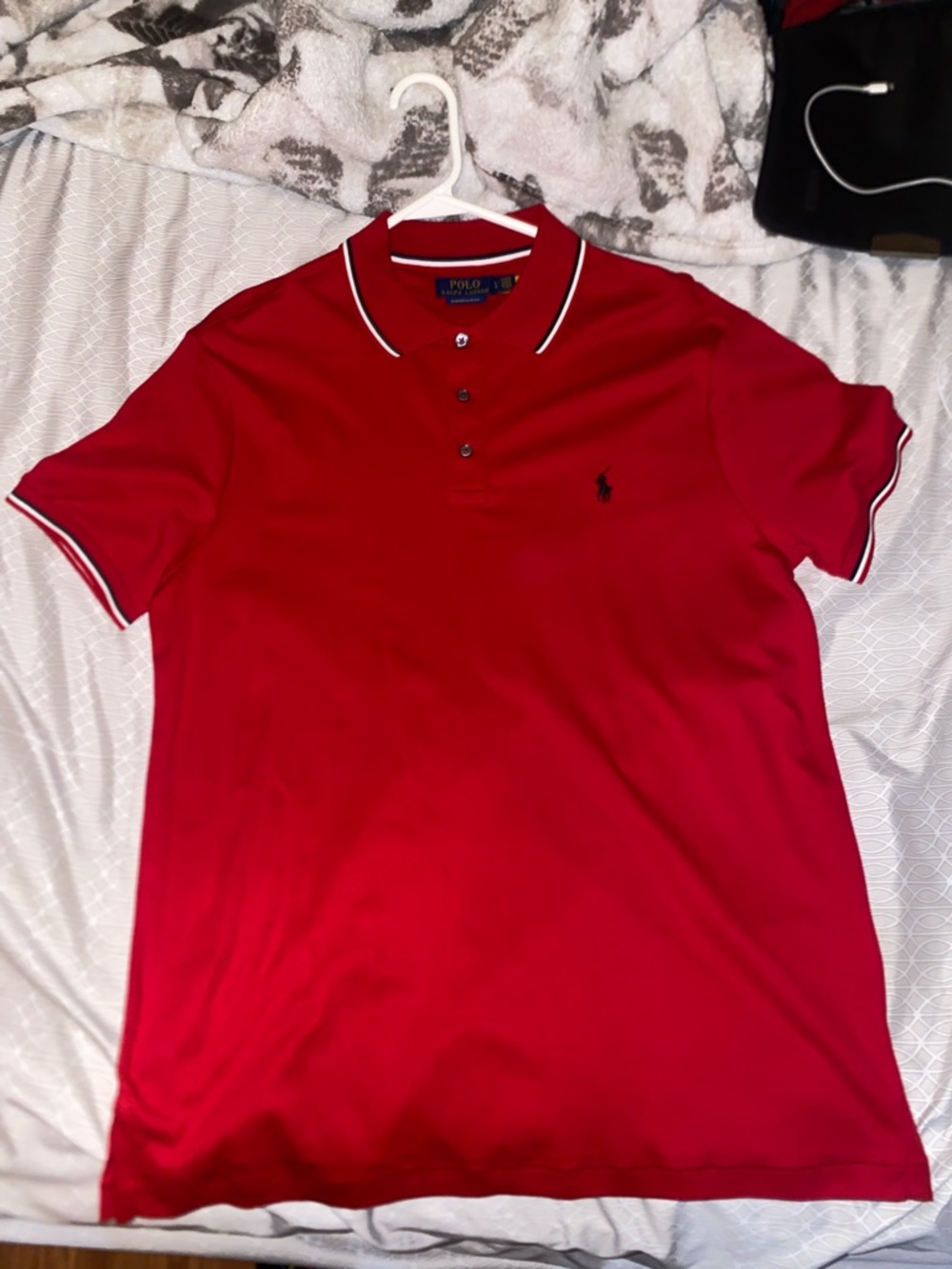 Polo Ralph Lauren Red Short-Sleeve Polo with Contrast Trim